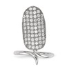 Sterling Silver Rhodium-plated CZ Adjustable Fingernail Ring