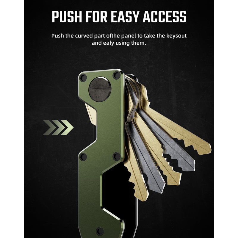 MINBERAND Key Organizer Compact Key Holder Metal Key Chain Minimalist