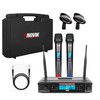Wireless Microphone System, Dual Handheld Cordless Dynamic Mics with Auto