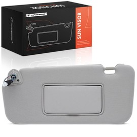 A-Premium Driver Left Side Sun Visor Compatible with Nissan Murano 2009-2014 - with Vanity Light, with Vanity Mirror, Without Sunroof, Gray Color - Replaces 96401-1AA1B, 964011AA1B