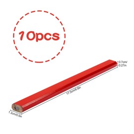 Jagowa 10PCS Carpenters Pencils Flat Wood HB 175mm Professional Carpenter Pencils for Woodworking Drawing Marking Construction Red