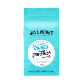 Java Works Coffee - French Vanilla Flavored Coffee | 12 ounces | Medium Roast | Whole Bean | No Sugar Added