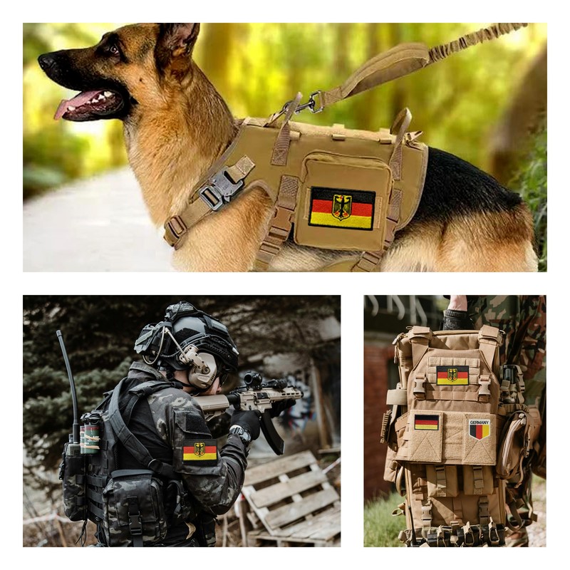 Germany Flag Patches for Iron-On 3 Velcro Patch Germany Flag