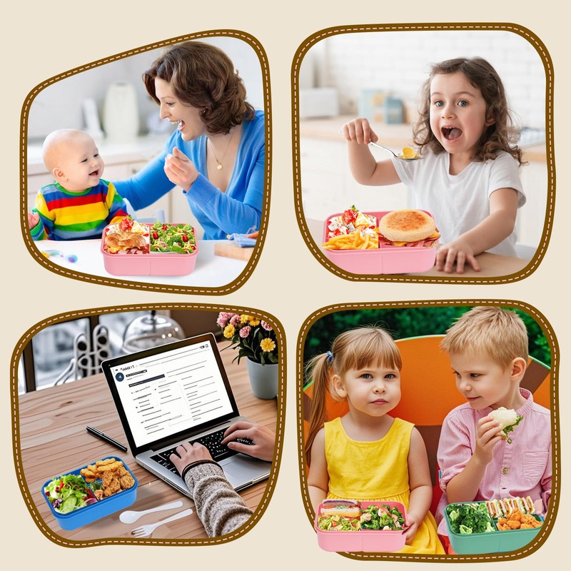 SENBSLAN Lunch Box,1200ml Leakproof Bento Lunch Box,Food Container with 3