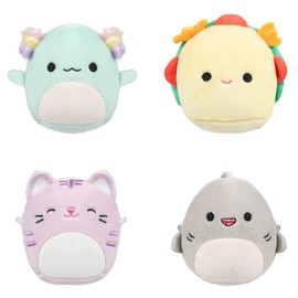 Micromallows Squishmallows Original 4-Pack Irina Axolotl, Tabitha Cat, Tex Taco, Gordon Shark