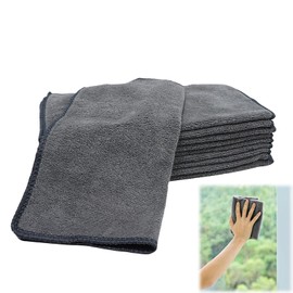 Microfibre Kitchen Cloths, Pack of 10, Washable and Lint-Free Dishcloths, Black, Quick-Drying Cleaning Cloths for Household, Car and Tableware