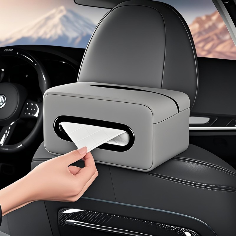 HOLDCY Car Tissue Holder - Universal Soft PU Leather Box
