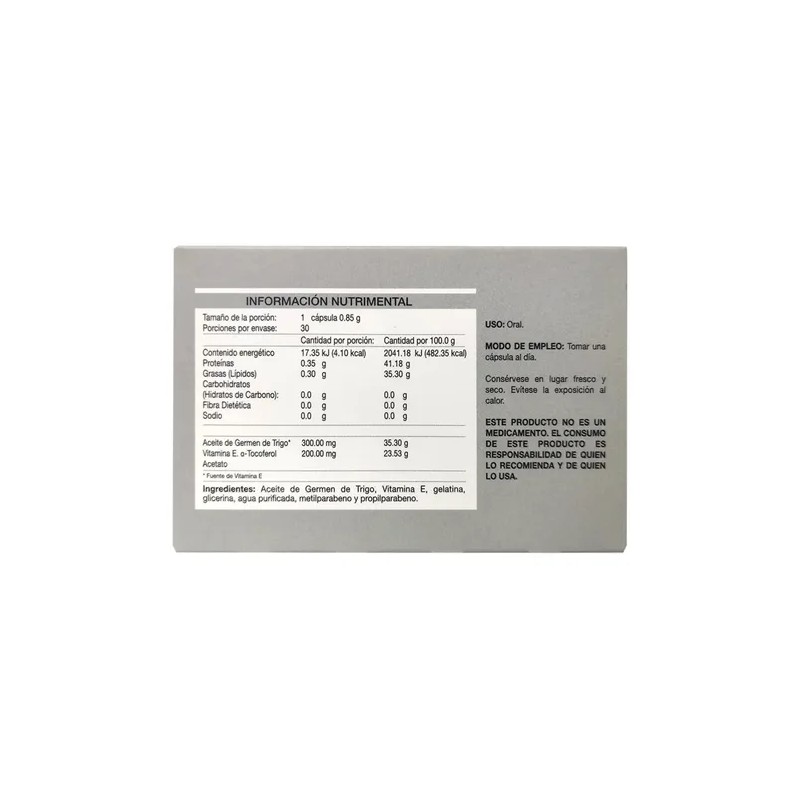 Progela Vitamina E 30 Capsulas Caceite De Germen De Trigo.