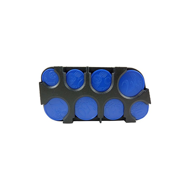 Plastic Organiser Box, Storage Box, Euro Coins Black black