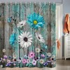 Viajar Rustic Farmhouse Floral Shower Curtain Rustic Farmhouse Daisy Shower