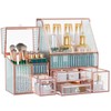 Youdepot Glass Makeup Organizer - Multi-Functional 3-in-1 Cosmetic Organizer for