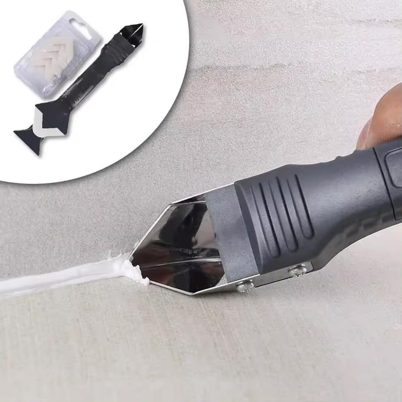 2 Pack 3-IN-1 Caulk Tool for Removal and Application, for
