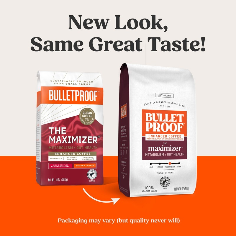 Bulletproof The Maximizer Ground Coffee, 10 Ounces, Clean Coffee with