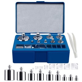 Calibration Weights Set, 17 Pieces, 10 mg-100 g Weight, Stainless Steel, Precision Accurate Calibration Weights, with Tweezers + Storage Box, for Laboratory, Jewellery, Educational Tool