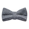 King & Priory Grey/Blue Micro Dogtooth Bow Tie