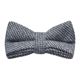 King & Priory Grey/Blue Micro Dogtooth Bow Tie