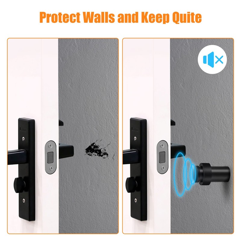 6 Pack Door Stoppers, Floor Door Stop 2.5 Inch Cylindrical