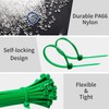 Green Zip Ties 4 Inch 18 Lbs Tensile Strength Self