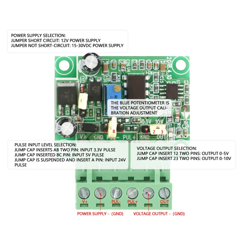 Frequency to Voltage Signal 0-10Khz To 0-10V Converter Module With