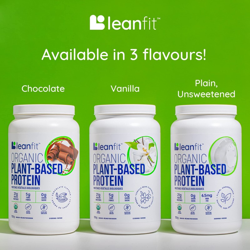 LEANFIT ORGANIC PLANT-BASED PROTEIN, Plain, Unsweetened - Vegan, Soy Free,