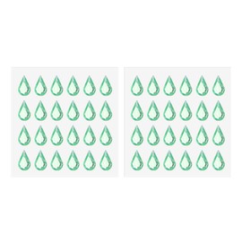 PATIKIL Water Drop Self-Adhesive Rhinestone Stickers, 2 Sheet/48 Pcs Face Gems Jewel Stickers Crystal Embellishment Sheet for Crafting Nail Decor Makeup DIY, Green