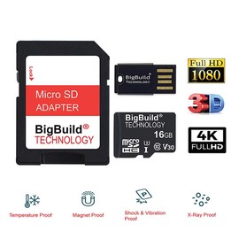 BigBuild Technology 16GB Ultra Fast 100MB/s Memory Card For Doro 8020X, 8035, 8040, 7060 Mobile, Class 10 U3 MicroSDHC