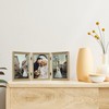 Lawrence Frames Antique Brass 4x6 Hinged Triple Picture Frame -