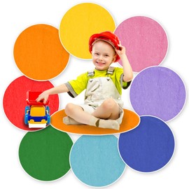 AMHSCOCA 8 Pcs Kids Carpet Circle Seats 16" Kids Floor Cushions Classroom Carpet Round Soft Warm Floor Rug Mat (style1-8)