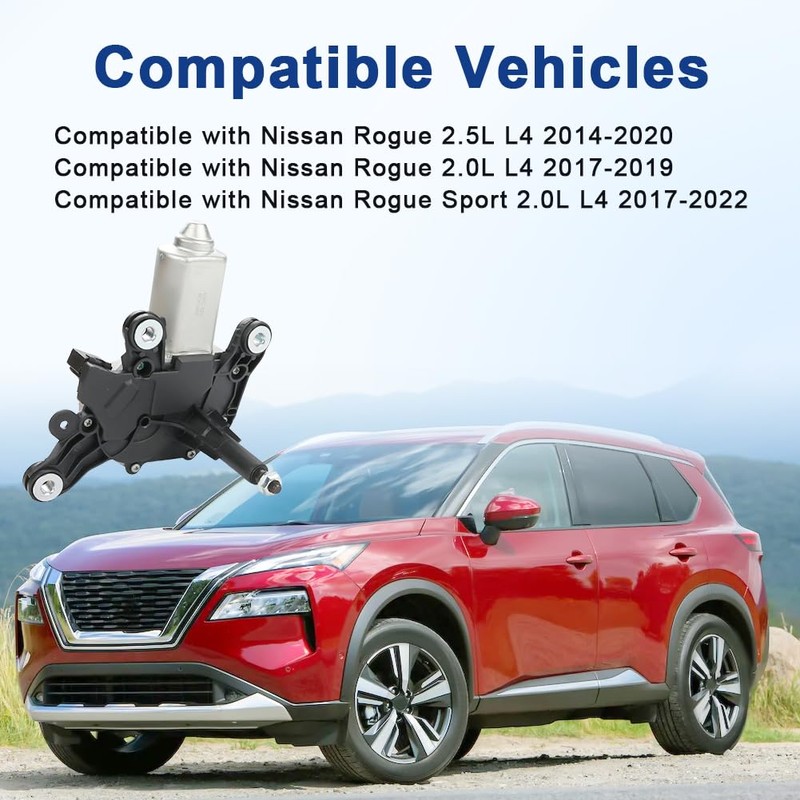 VANJING Rear Windshield Wiper Motor Compatible with Nissan Rogue 2014