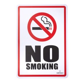 No Smoking Sign (4 Pack) 10 X 7 Inches, Waterproof, Long-Lasting Self Adhesive, For Indoor/Outdoor Home or Business Use, By natraco