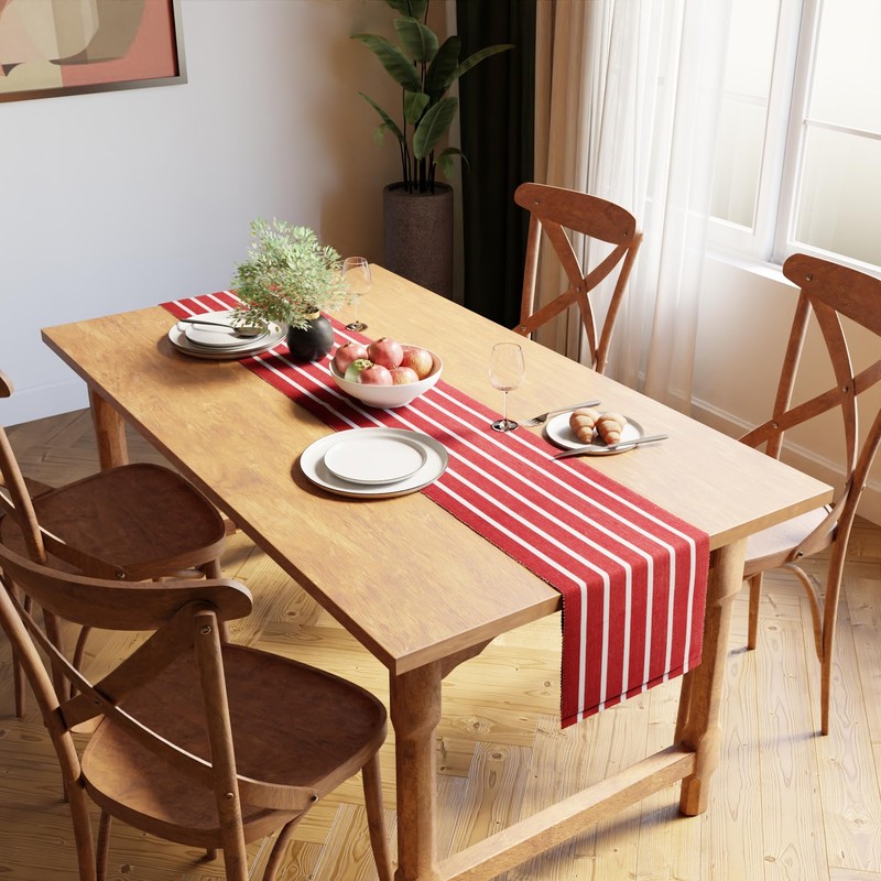 Encasa XO Dining Table Runner | Yarn Dyed Fine Ribbed