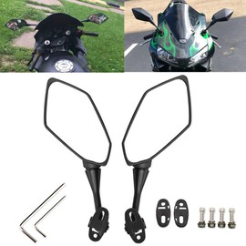 Motorcycle Rear Mirrors Compatible with CBR250R CBR300R CBR500R CBR600 F4 F4I CBR900RR CBR919RR CBR929RR CBR954RR VTR1000 GT125R GT250R GT650R GT650S Black