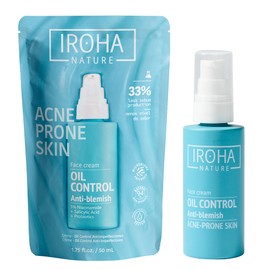 IROHA NATURE - Oil Control Cream with Salicylic Acid, Zinc PCA and Niacinamide | Acne Trend Face Cream | Reduces Pimples and Moisture | 94% Natural Ingredients