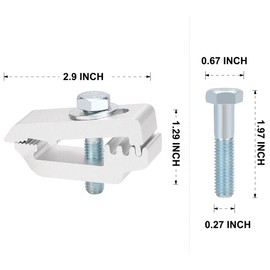 Hromee Mounting Clamps Low Pro for Truck Topper Cover, Cap, Camper and Aluminum Replacement Clamp Assembly for Edge Tonneau Covers 6 Pack