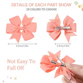 YLEN YHXX 40PCS Hair Bows for Girls 3 Inch Toddler Hair Clips Grosgrain Ribbon Pinwheel Hair Bow with Alligator Clip Handmade Hair Accessories for Girls Toddlers Teens