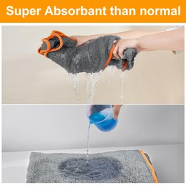 Bienbee Dog Bathrobe, Quick Drying Super Absorbent Dog Robes for After Bath, Warm Keeping Dogs Towel, Dogs Bath Supplies, Gray XXL