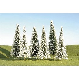 Bachmann Industries Scene Scapes Trees 4"- 6" Pine Trees with Snow Train (24 Piece)
