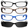 TruVision Readers Reading Glasses - 9503H -Black-Tort-Blue-1Blk Sun-3.00