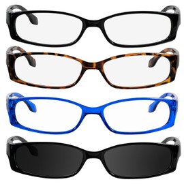 TruVision Readers Reading Glasses - 9503H -Black-Tort-Blue-1Blk Sun-3.00