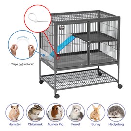8 Pack Pet Cage Liner Sheets 14" x 6" Protective Plastic Siding Flexible and Pliable with Zip Ties Rabbit Sugar Glider Squirrel Guinea Pig Cages Urine Guard by Marketing Holders