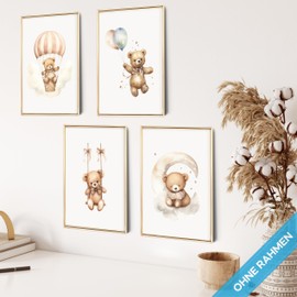 Teddy Pictures Children's Room Boys | Baby Room Poster Set | Pictures Nursery Girls | Baby Room Decoration Children's Room | Pictures for Children's Room | Baby Room Decoration | Picture Children's