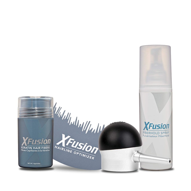 XFusion Keratin Hair Fibers, Gray, Travel Size, 3g (0.11 OZ)