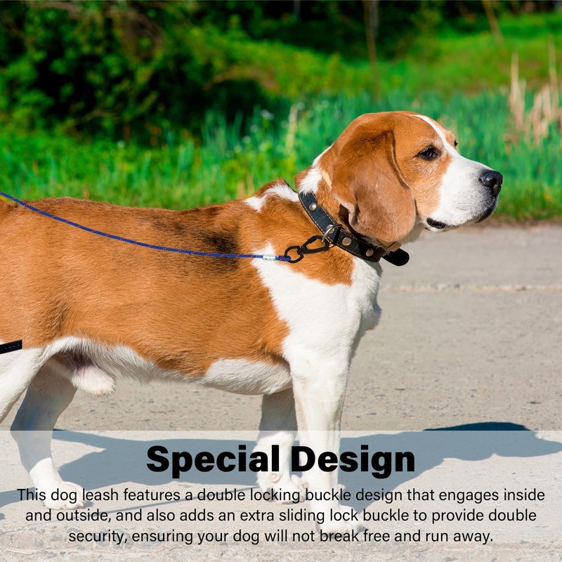 ZHOMA 4FT Chew Proof Metal Dog Leash with Comfortable Handle,