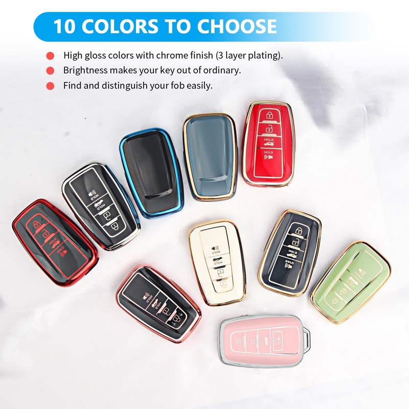 QBUC for Toyota Key Fob Cover with Keychain Suitable for