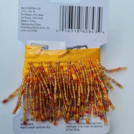 Decorative Details Vintage Seed Bead Trim Mustard Yellow Goldenrod Flapper Deco  Costume Cosplay