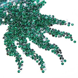 qiipii 5000PCS 4mm Jade Green Crystal Resin Rhinestones for Crafting SS16 Dark Green Flatback Stones Bulk Diamonds Crystals Gems Charms for Nails Face Eyes Makeup Tumblers Bottles Crafts Clothes Shoes