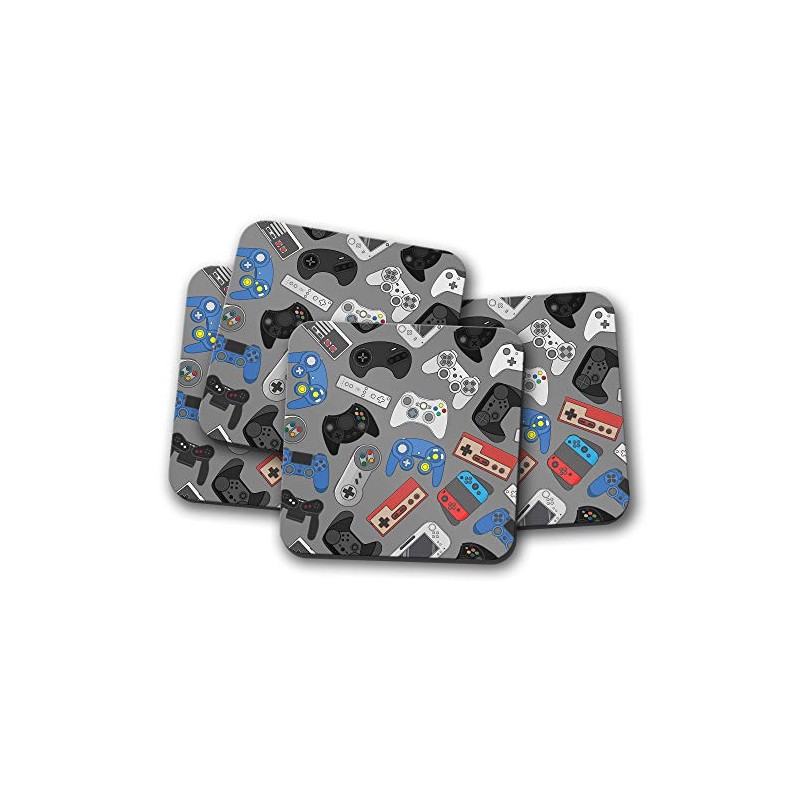 4 Set - Retro Game Controllers Coaster - Video Games