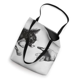 Minimalist Black & White Dog Paw Japanese Chin Tote Bag