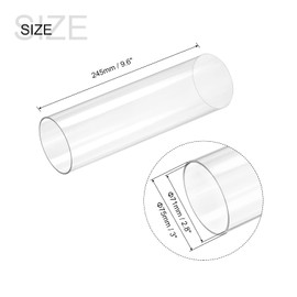 sourcing map Plastic Pipe Rigid Polycarbonate Round Tube Clear 2.8"(71mm) ID 3"(75mm) OD 9.6" (245mm) High Impact for Lighting, Models, Water Plumbing