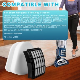 NV350 Filter Replacement for Shark Navigator Lift Away Deluxe Vacuum NV350 NV351 NV352 NV355 NV356 NV357 NV358 NV360 NV370 NV391, 1 HEPA + 2 Foam & Felt Filters, Replace Part #Xff350 & Xhf350